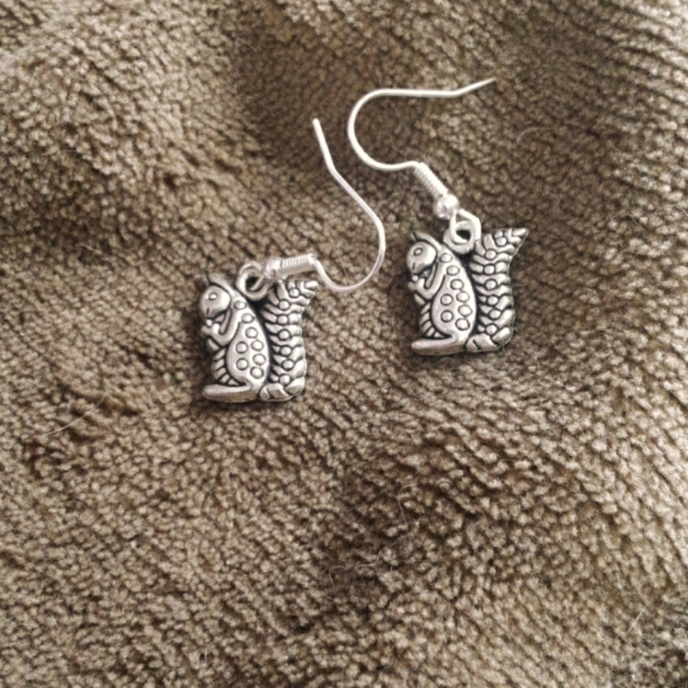 Squirrel charm earrings
